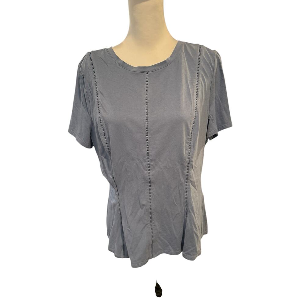 White House Black Market Blue Short Sleeve Top Size XL